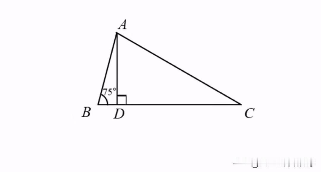 中考数学必刷题，几何题：
如图所示，在△ABC中，∠B=75°，AD是BC边上的