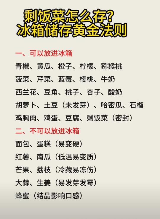 剩饭菜怎么存?冰箱储存黄益法则！