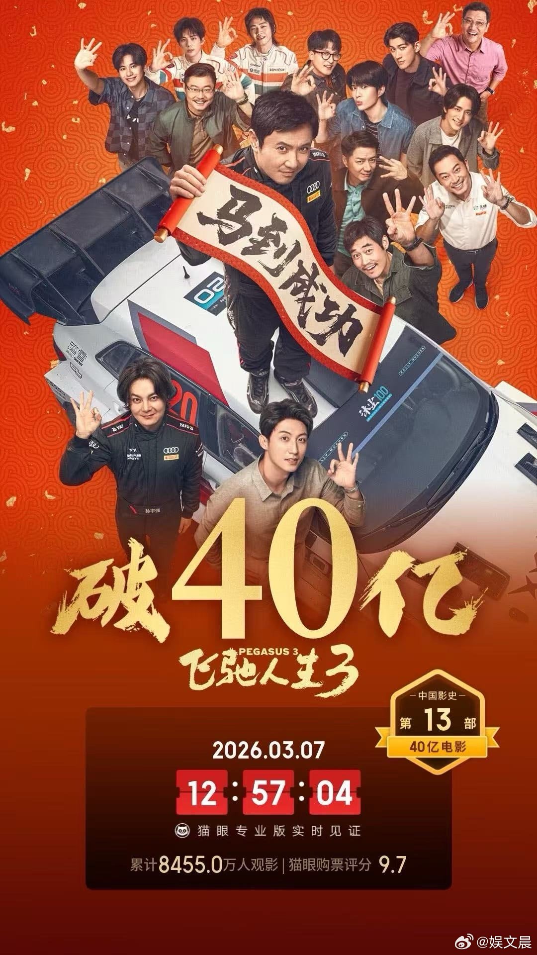 飞驰人生3总票房破40亿 从不想输到站上巅峰，张驰的追梦路戳中无数人，节奏燃情又