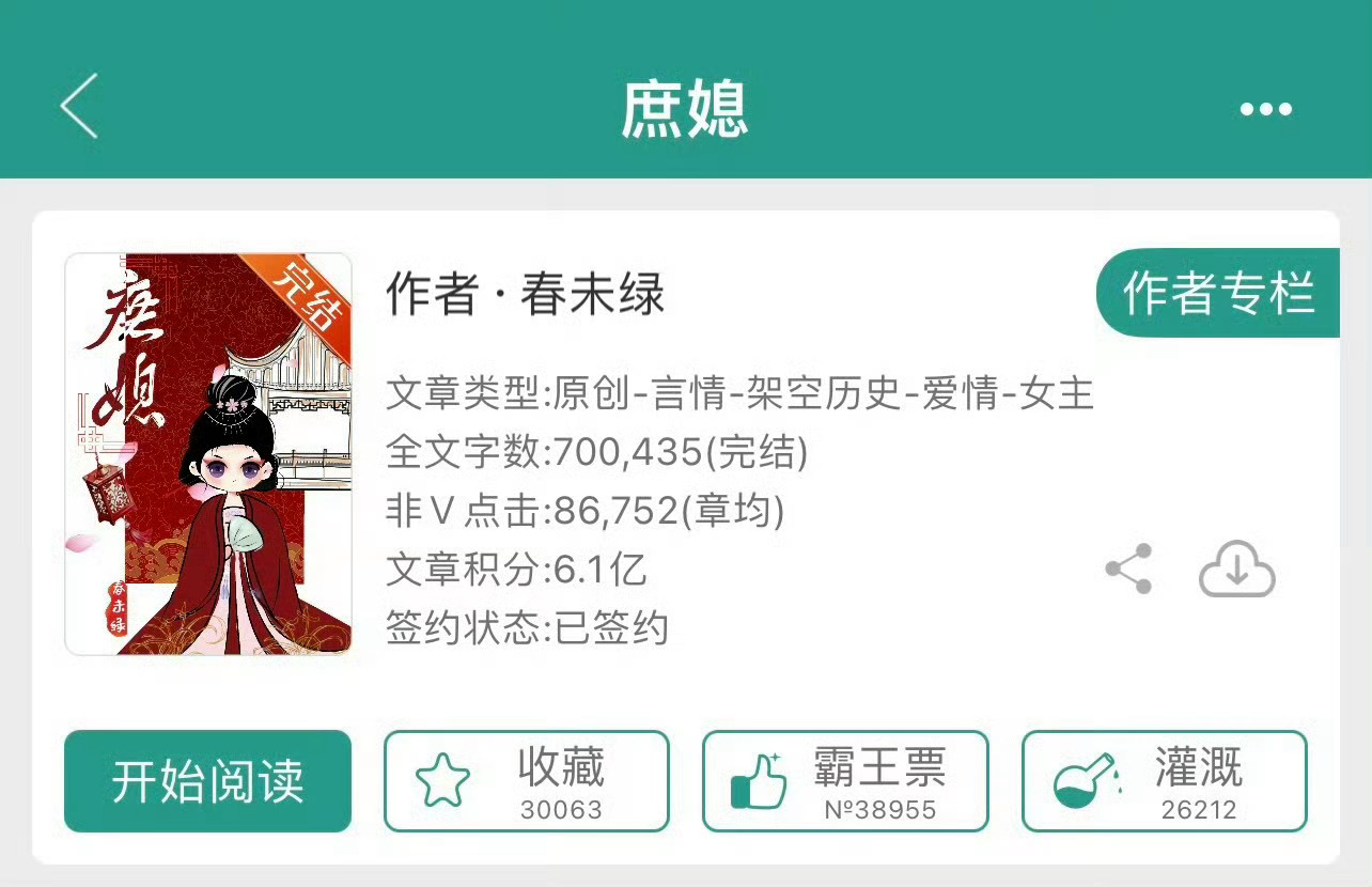 小说推荐：《庶媳》 作者:春未绿简评：聪慧知府千金vs傲娇侯府庶子，先婚后爱，高