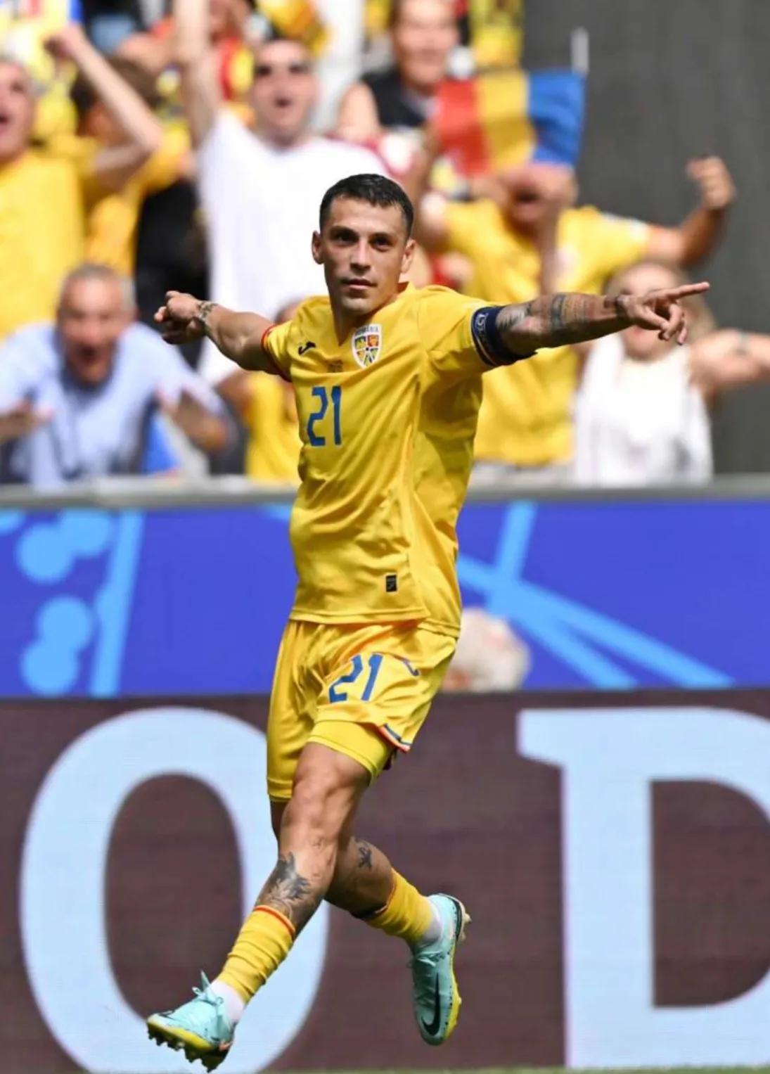 欧洲杯小组赛E组头轮，罗马尼亚3:0战胜乌克兰，斯坦丘当选最佳。他的远射破门时速