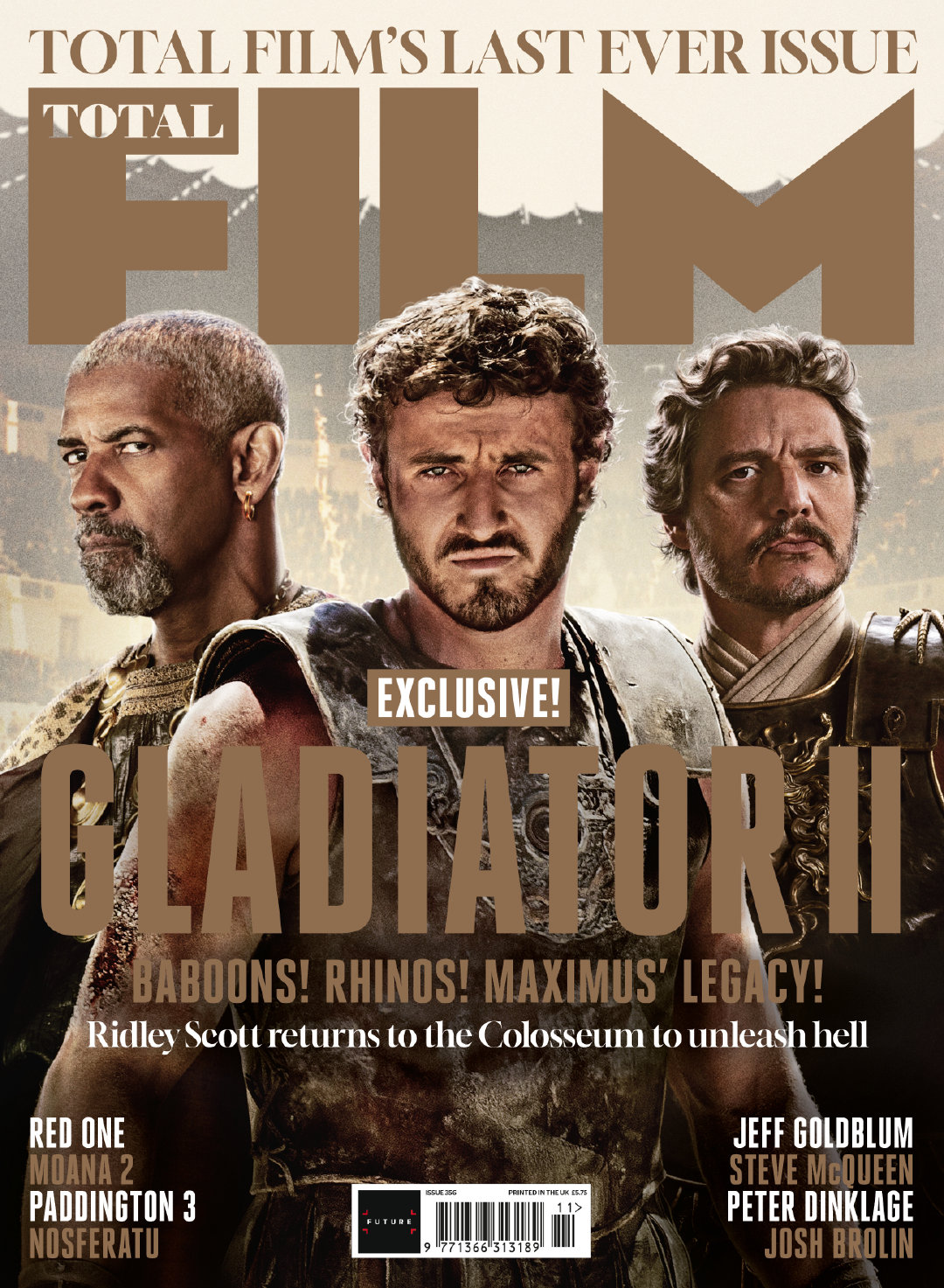 《角斗士2》登上《Total Film》杂志新刊封面，保罗·麦斯卡、佩德罗·帕斯