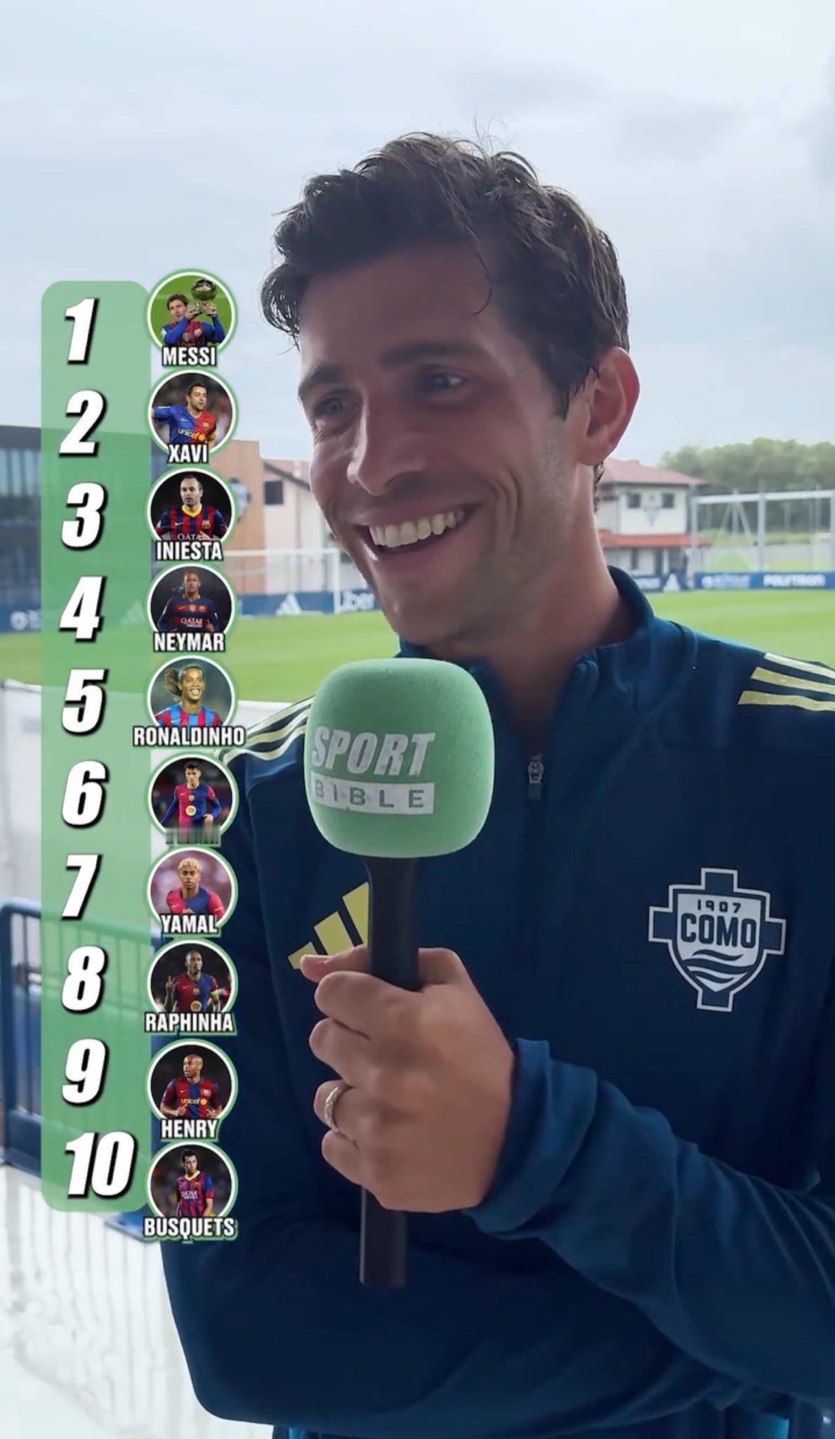 塞尔吉·罗伯托（Sergi Roberto）将梅西排在巴萨球员第一名🥇梅西[超