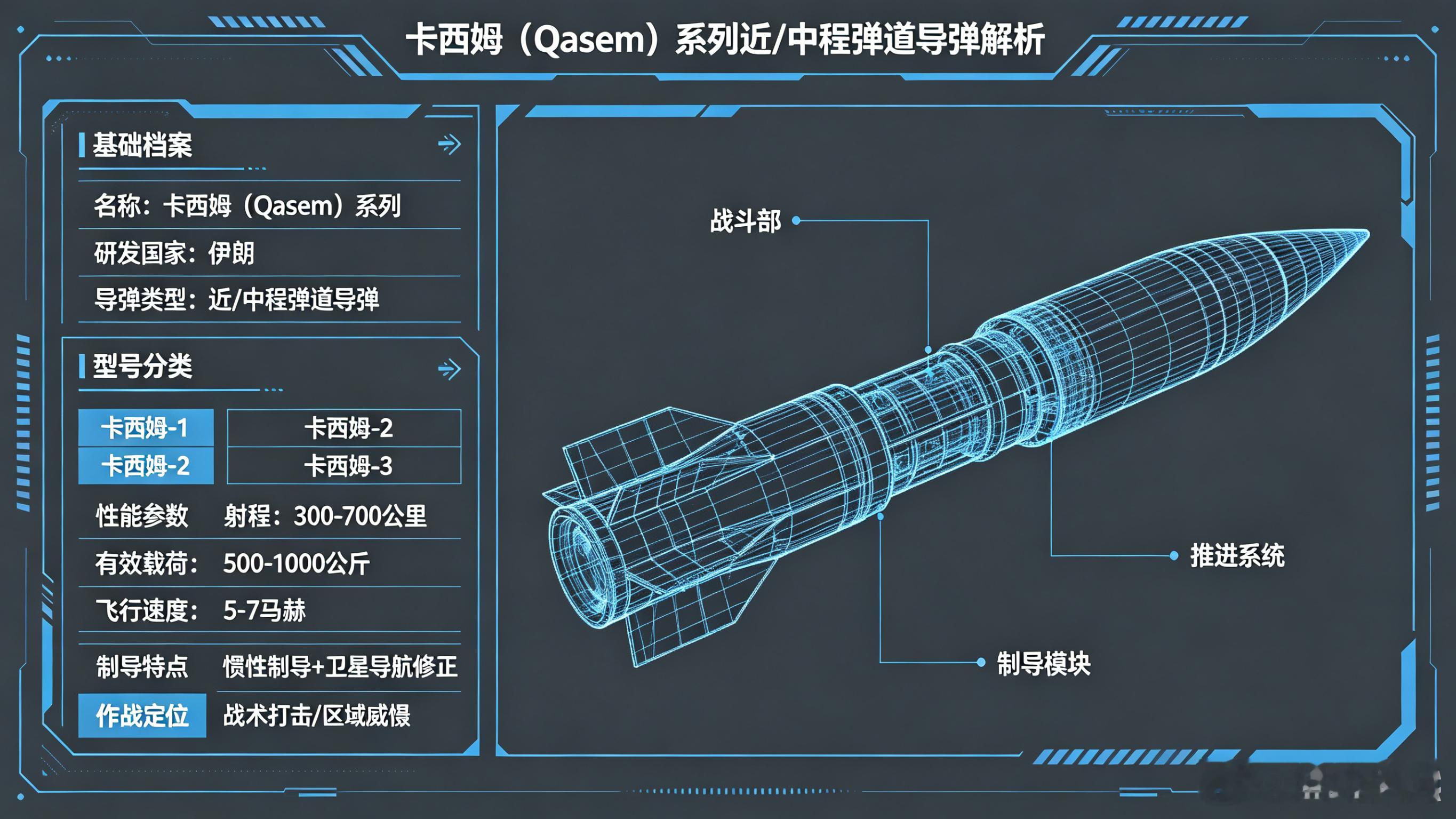 每天认识一件兵器——“卡西姆”（Qasem）系列近/中程弹道导弹今天聊聊伊朗“卡