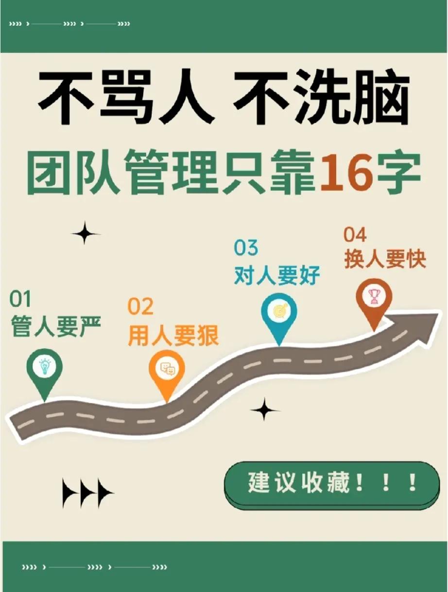 16个字做好团队管理！
管人、用人、换人、对人四大方面，逐一弄明白……
   