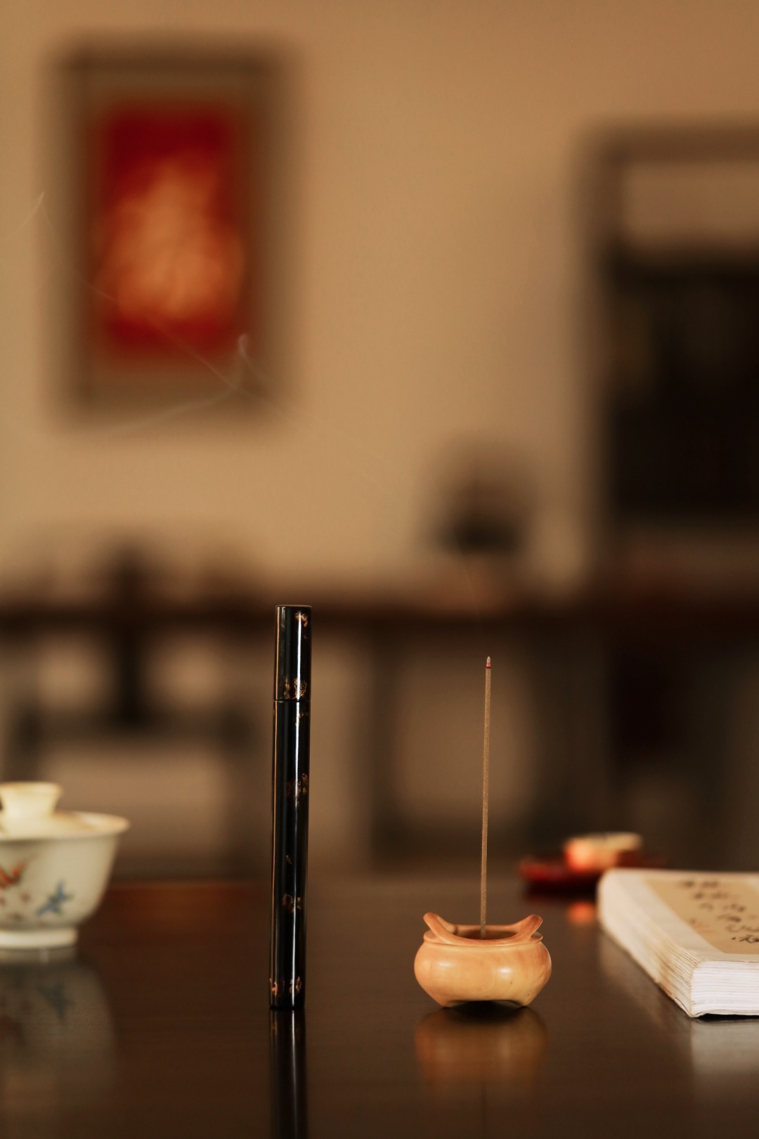 大漆【黑金】香筒非遗大漆工艺，紫光檀底胎，髹漆其上，色华质坚历久弥新，明艳夺目，