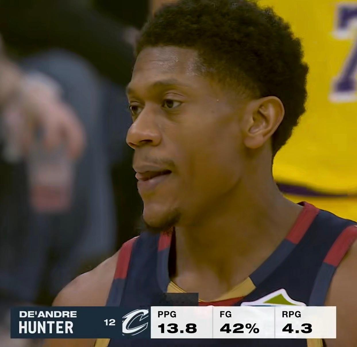 骑士的亨特，湖人的绯闻对象，Brett Siegel称其是湖人的头号引援目标。湖