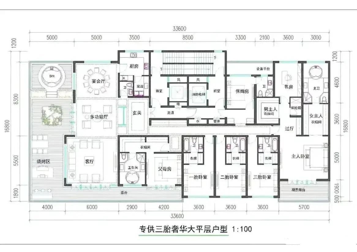 还有比这更优秀的378平米的房子吗？四个华丽的卧室全部都朝南，客厅也太大了