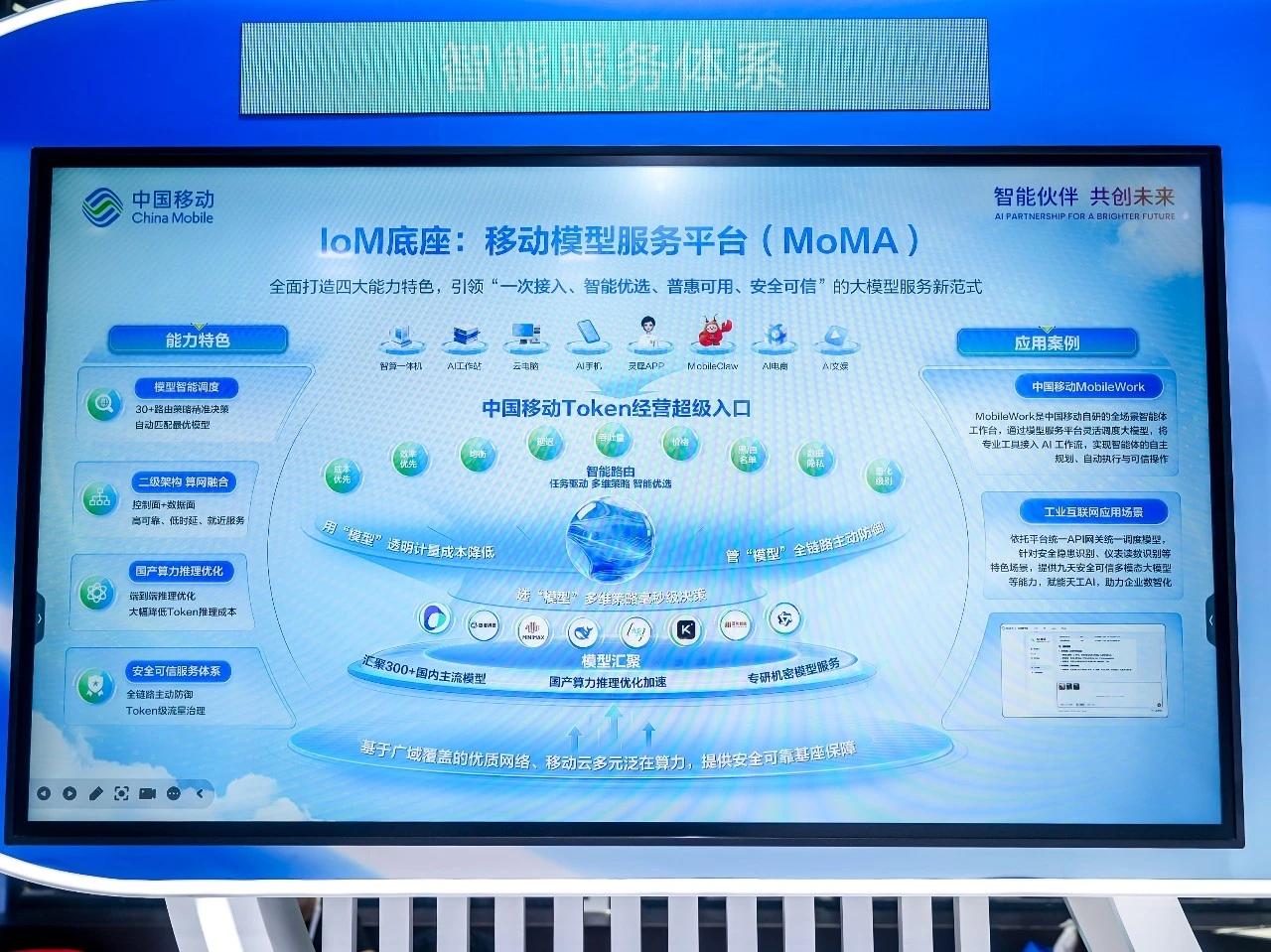 全域焕新论坛现场，重磅发布“百业智景”百大央企人工智能战略性高价值场景。中国移动