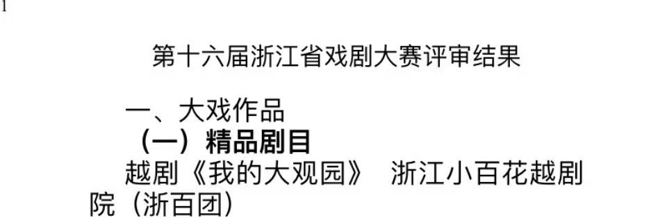 恭喜陈丽君，第十六届浙江省戏剧大赛优秀剧目 陈丽君 《我的大观园》优秀演员 陈丽