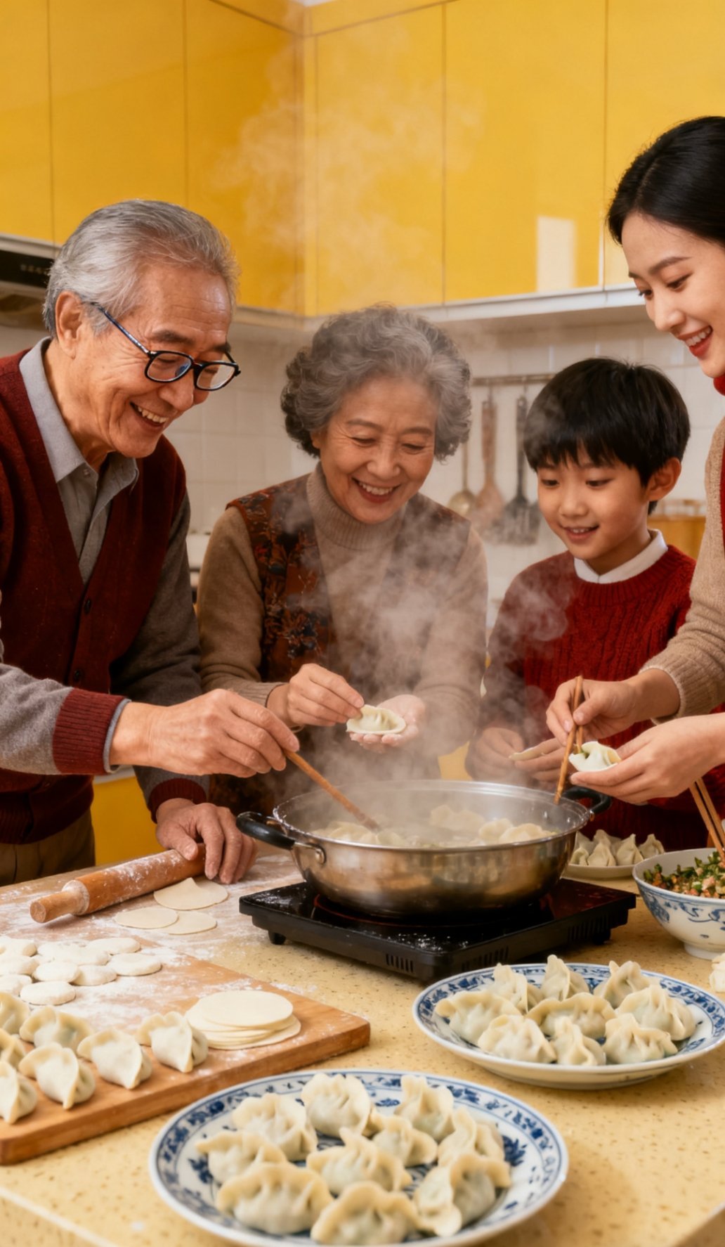 冬天吃口热乎饭太有仪式感了冬天仪式感和热乎饭的适配度   北国的饺子在滚水里翻腾