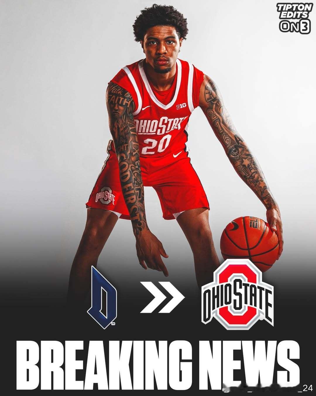 杜肯大学后卫吉米·威廉姆斯(Jimmie Williams)转学加盟俄亥俄州立大