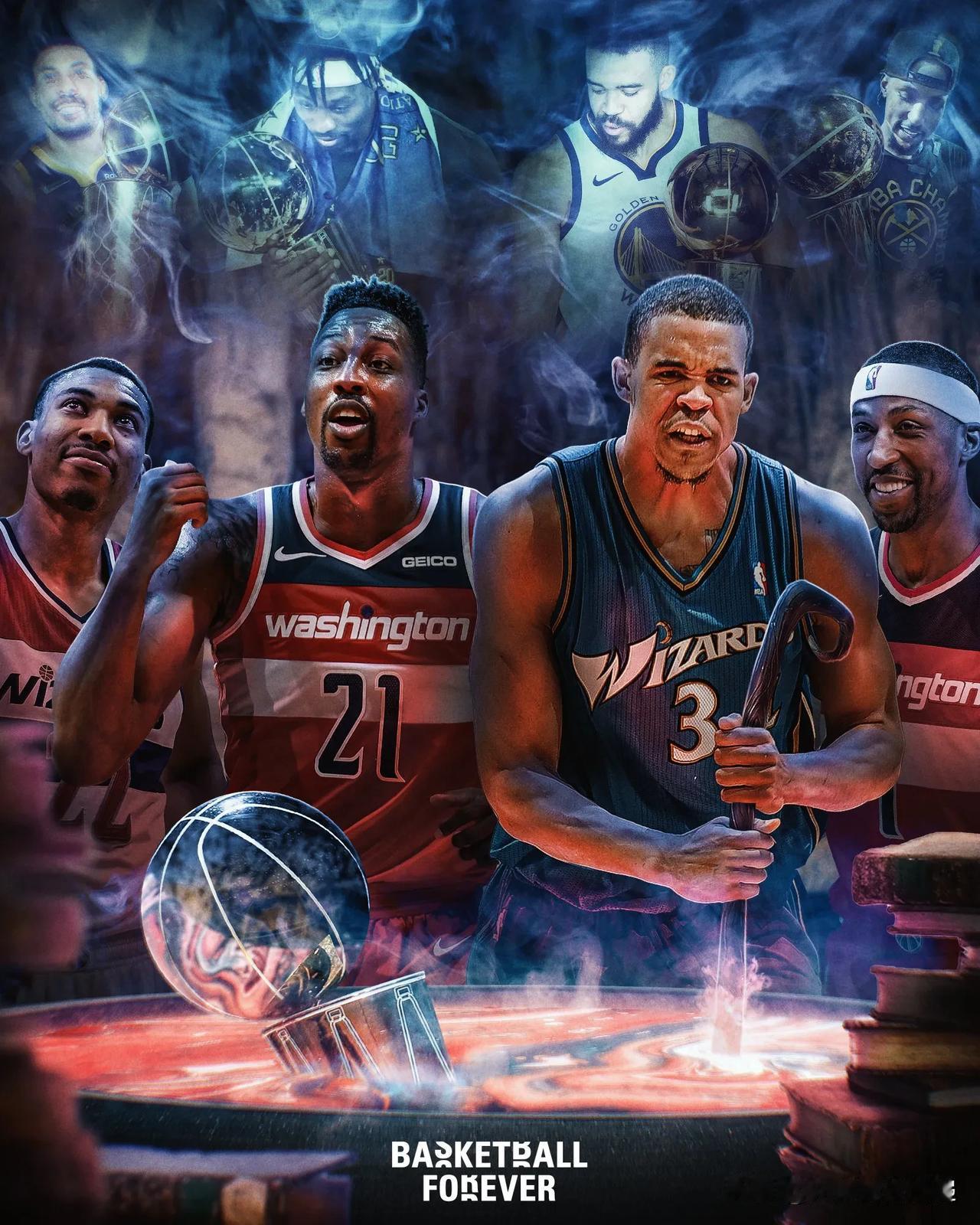 连续八年，奇才队不得不眼睁睁地看着至少一名前球员在其他地方赢得总冠军：

201