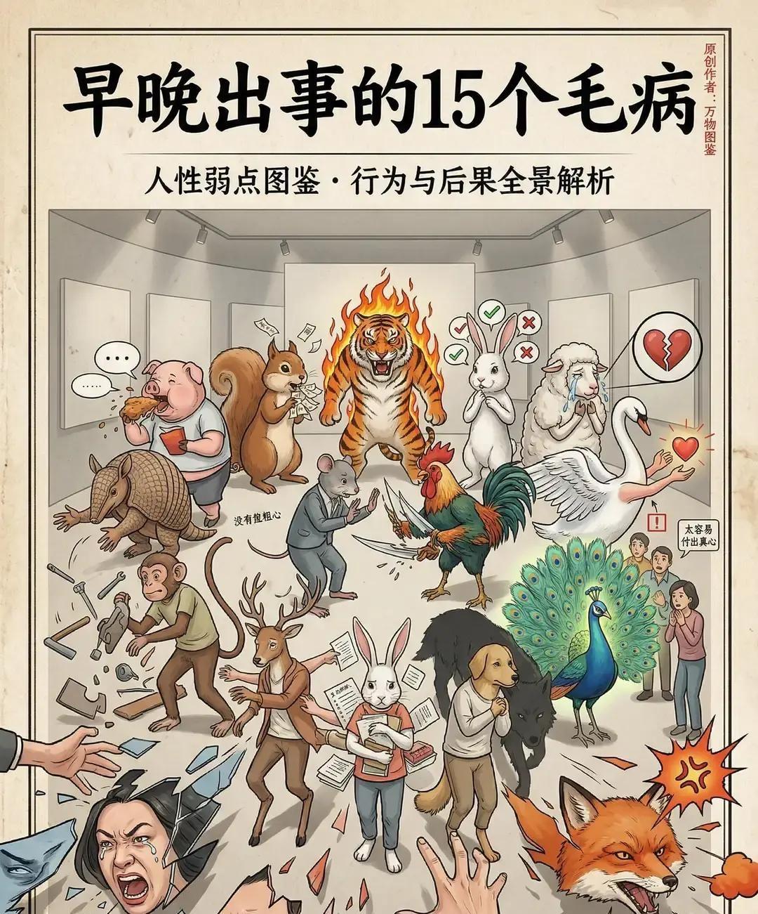 我把那篇“十五个拖垮你的人性暗疾”从头看到尾，心里咯噔一下。
管不住嘴乱吃，我肚