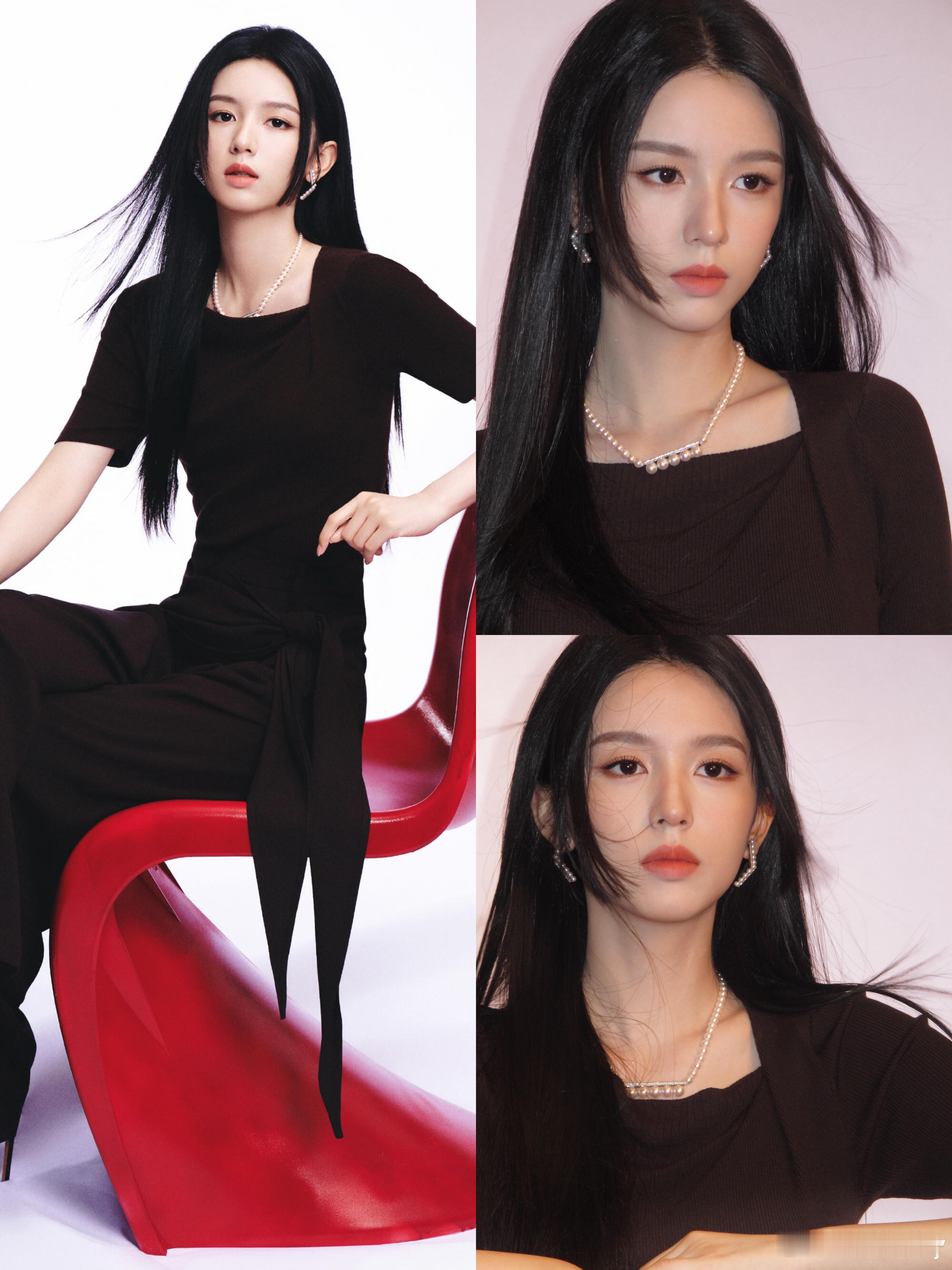 周也线下活动穿搭，美又飒这套look真的又美又杀！不规则斜领小衫+垂感飘带裤，把