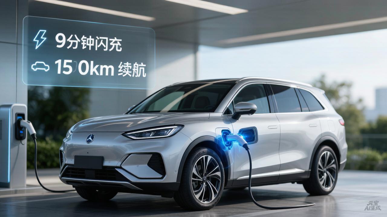 谁说电车充电几小时？腾势N8L闪充版9分钟直接满电，综合续航1550km
 
从