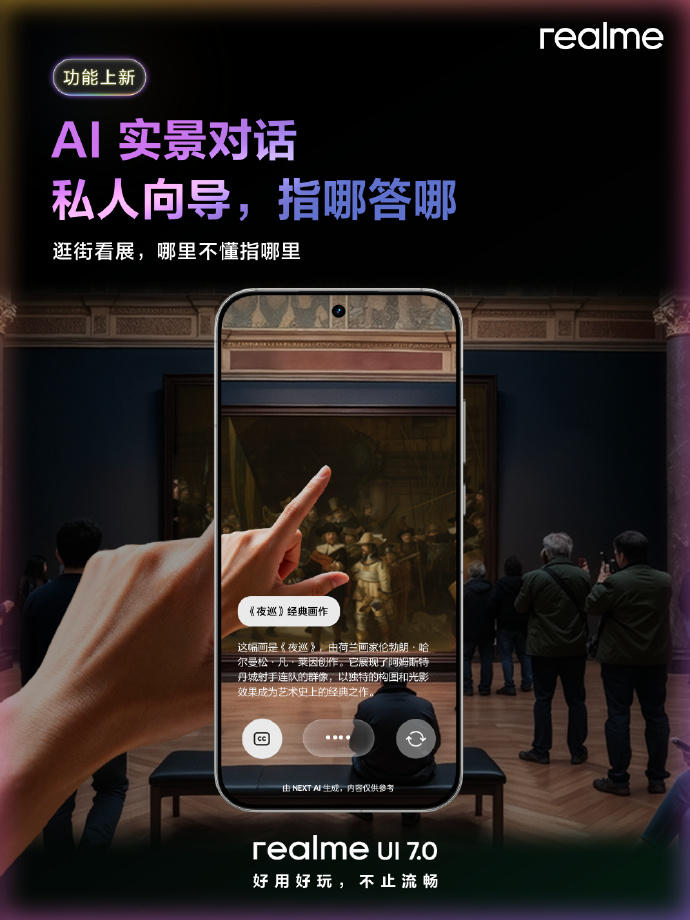 realmeUI 7.0功能上新，AI实景对话 