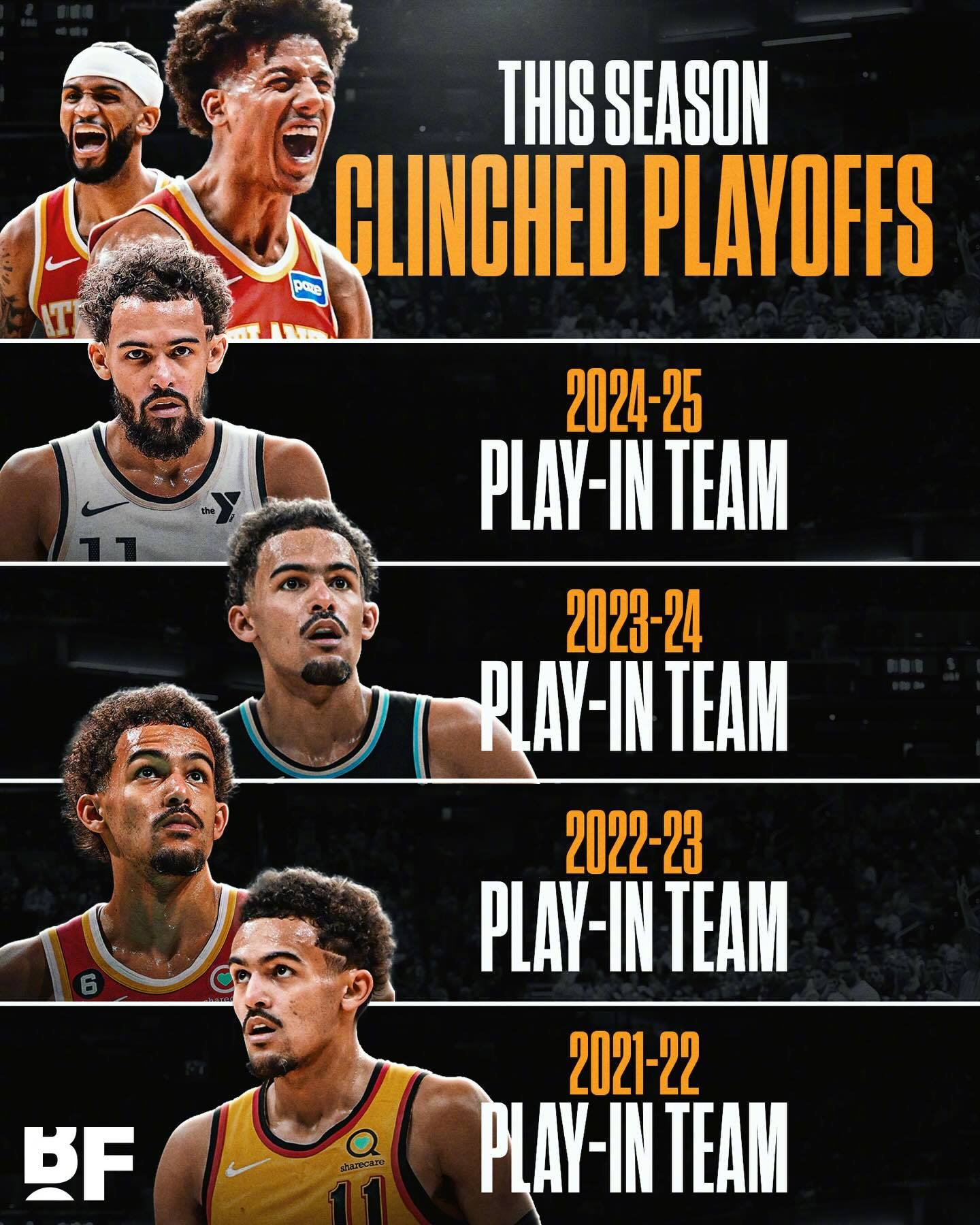 连续打了4年附加赛的老鹰，今年实现了一点小突破，终于直接进季后赛不用打附加赛了。