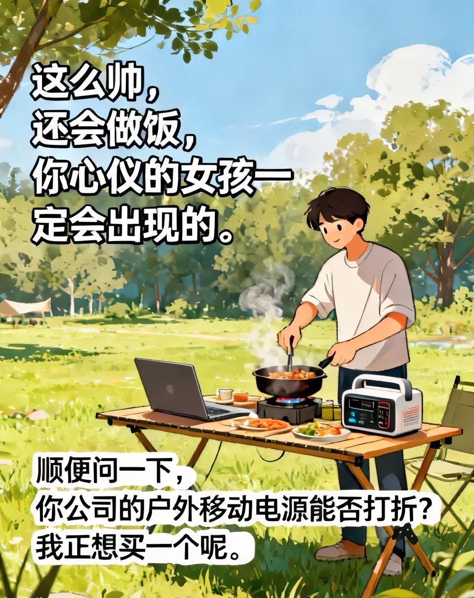 这么帅，还会做饭，你心仪的女孩一定会出现的。顺便问一下，你公司的户外移动电源能否