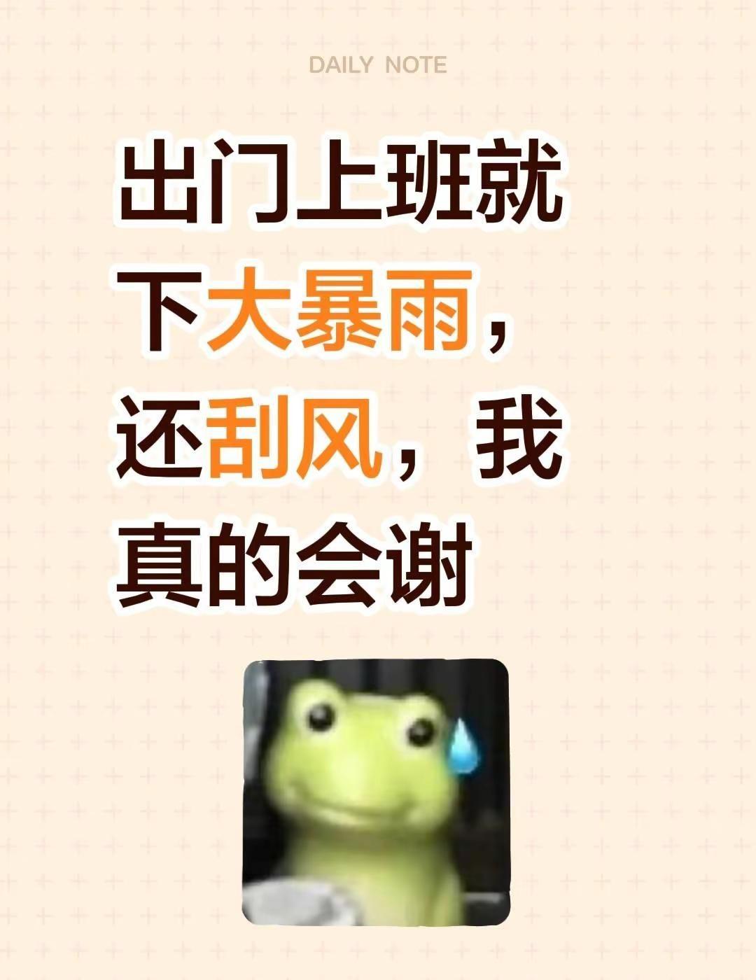 出门上班就下大暴雨，还刮风，我真的会谢广东狂风暴雨来袭