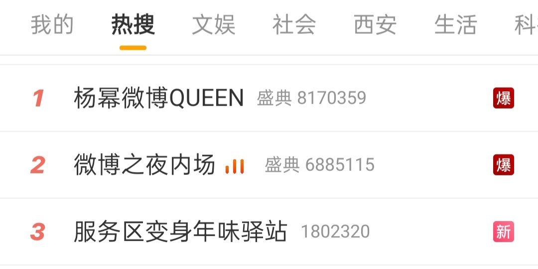 杨幂微博QUEEN 双榜热搜爆！ 