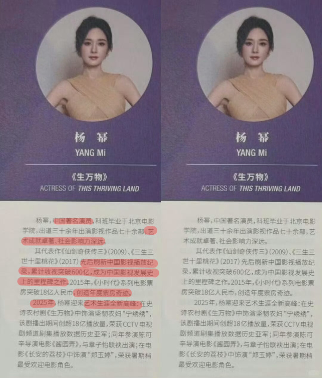 白玉兰场刊：我该怎么告诉大家杨幂影视全面开花呢！粉丝都来学学人家业内人士的介绍吧