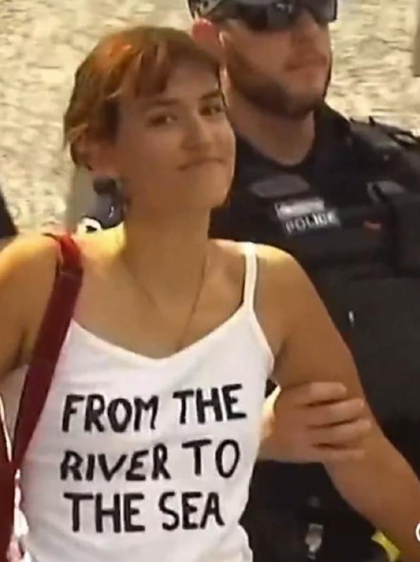 说好的自由民主呢？
18 岁学生邦妮·卡特，在澳大利亚昆士兰州布里斯班参加支持巴