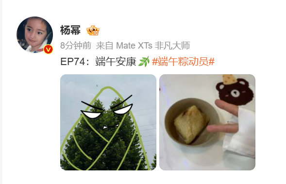 杨幂端午节晒粽子 杨幂端午节祝福 大家端午安康娱乐