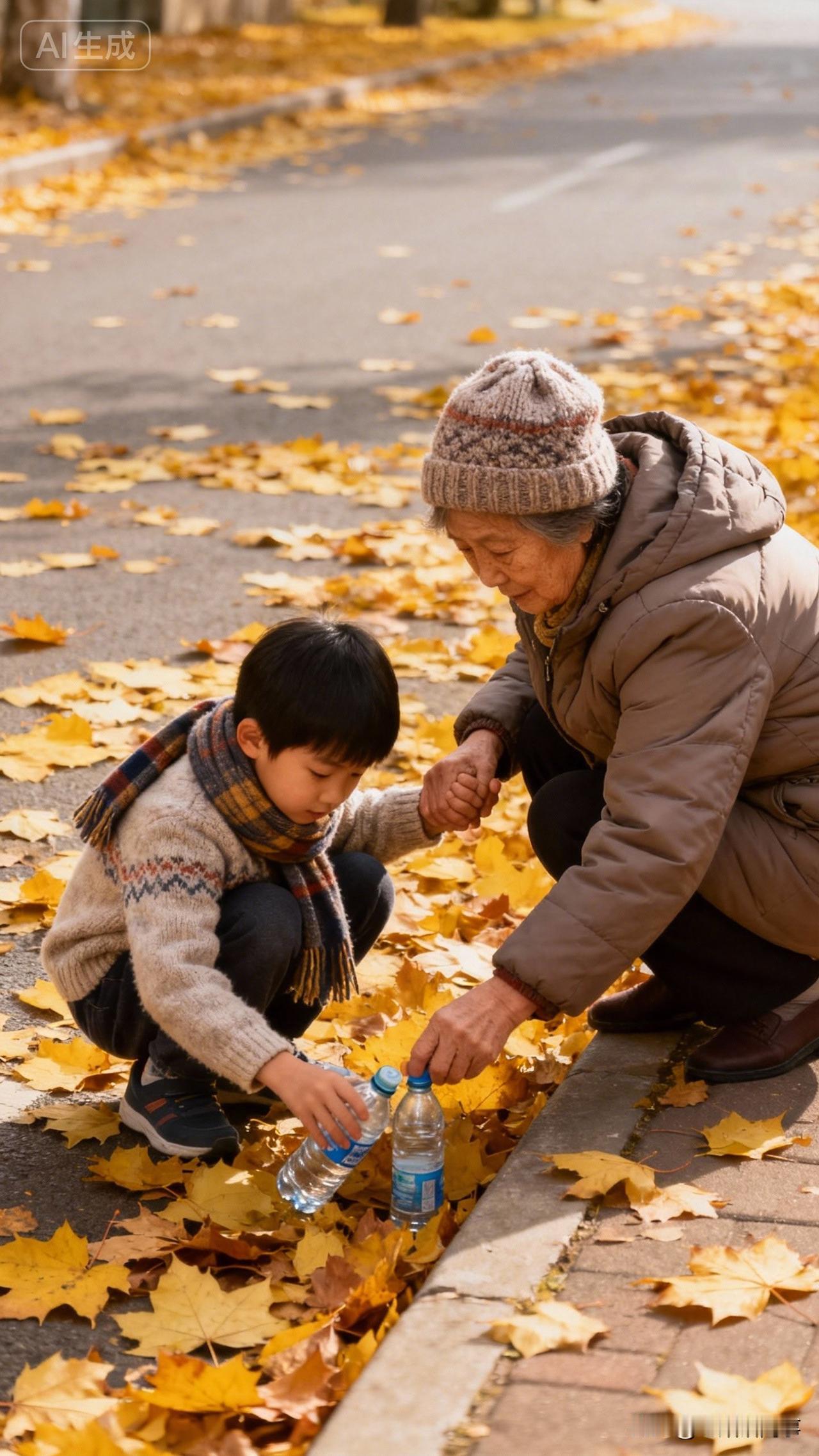 孙子交给奶奶看的感受，是一边轻松一边嫌弃！奶奶退休在家，大孙子的吃喝拉撒全都不用
