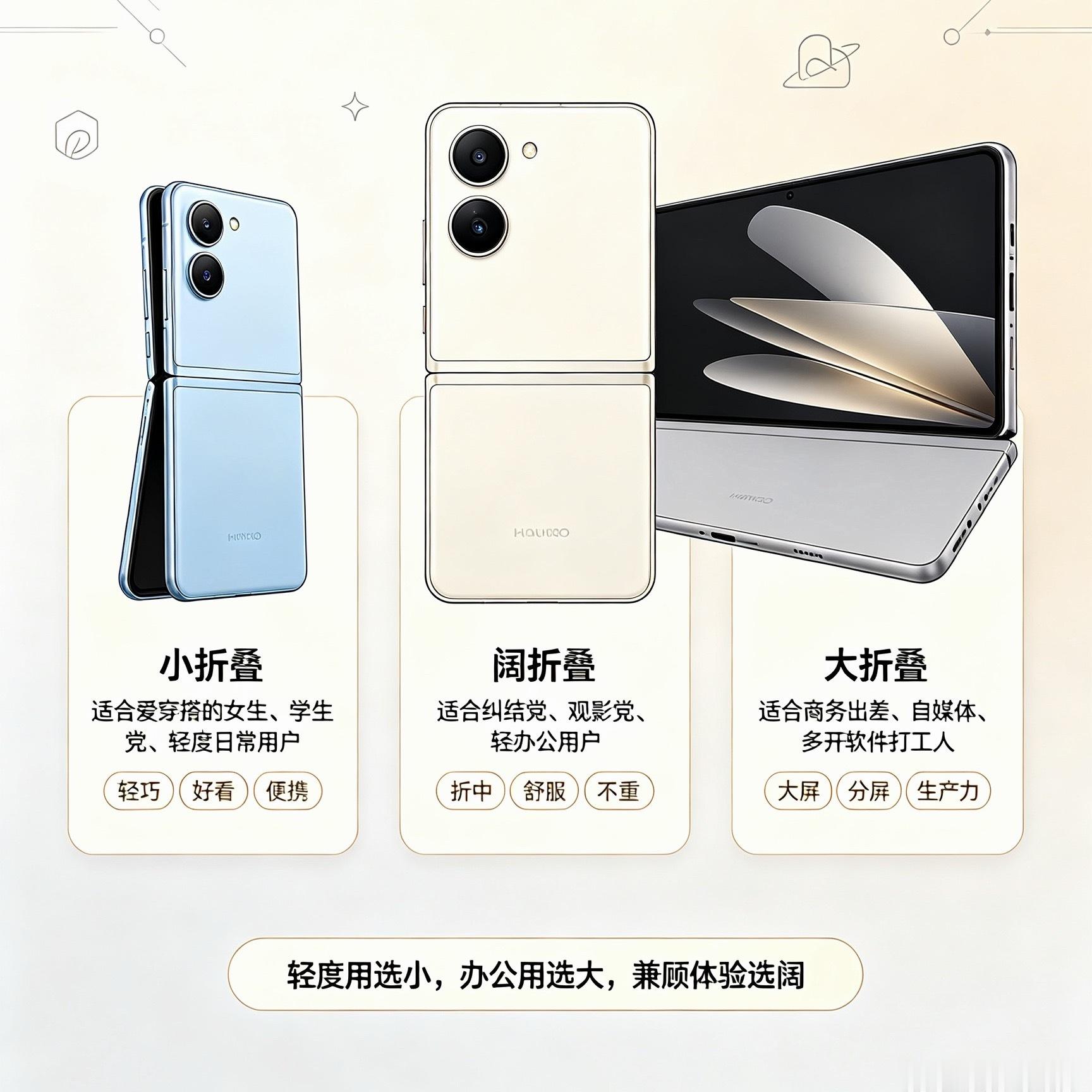 小折叠主打小巧颜值，合上小小一块，小包口袋随便塞，自拍、补妆方便，适合爱穿搭的女