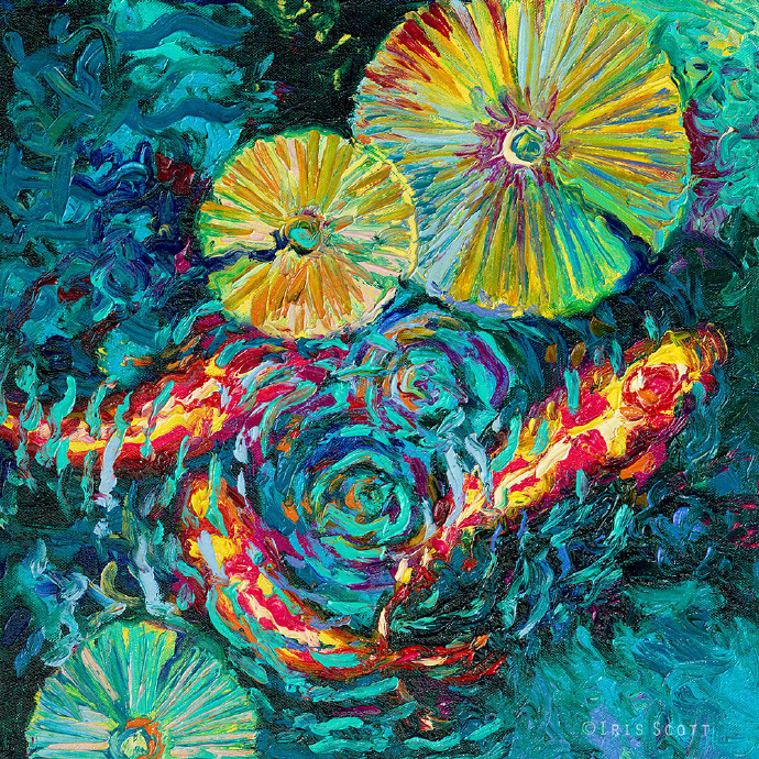 手指也能作画！自美国画家 Iris Scott 的油画作品。 