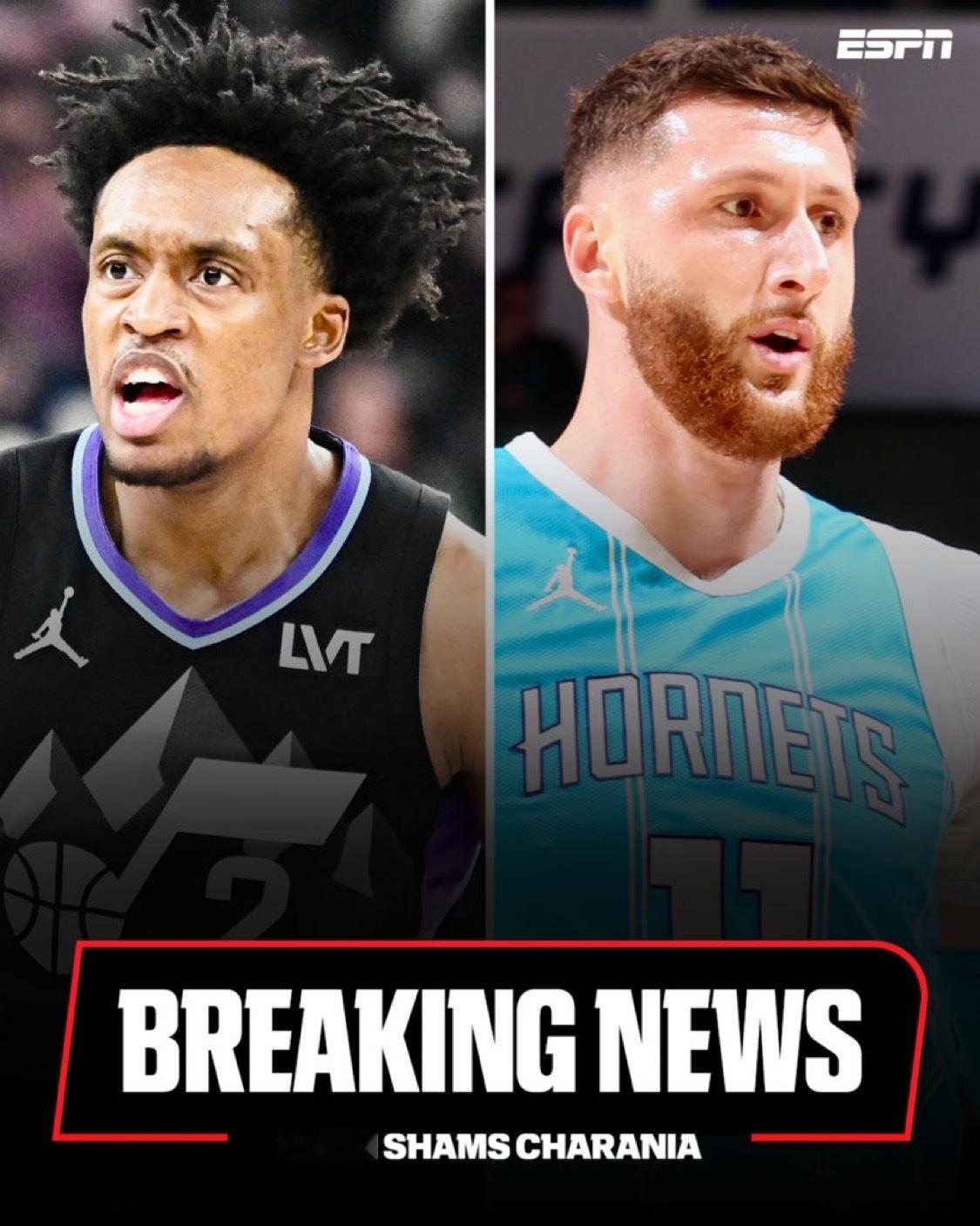 Shams：消息人士向 ESPN 透露，犹他爵士队将用科林·塞克斯顿和 2030