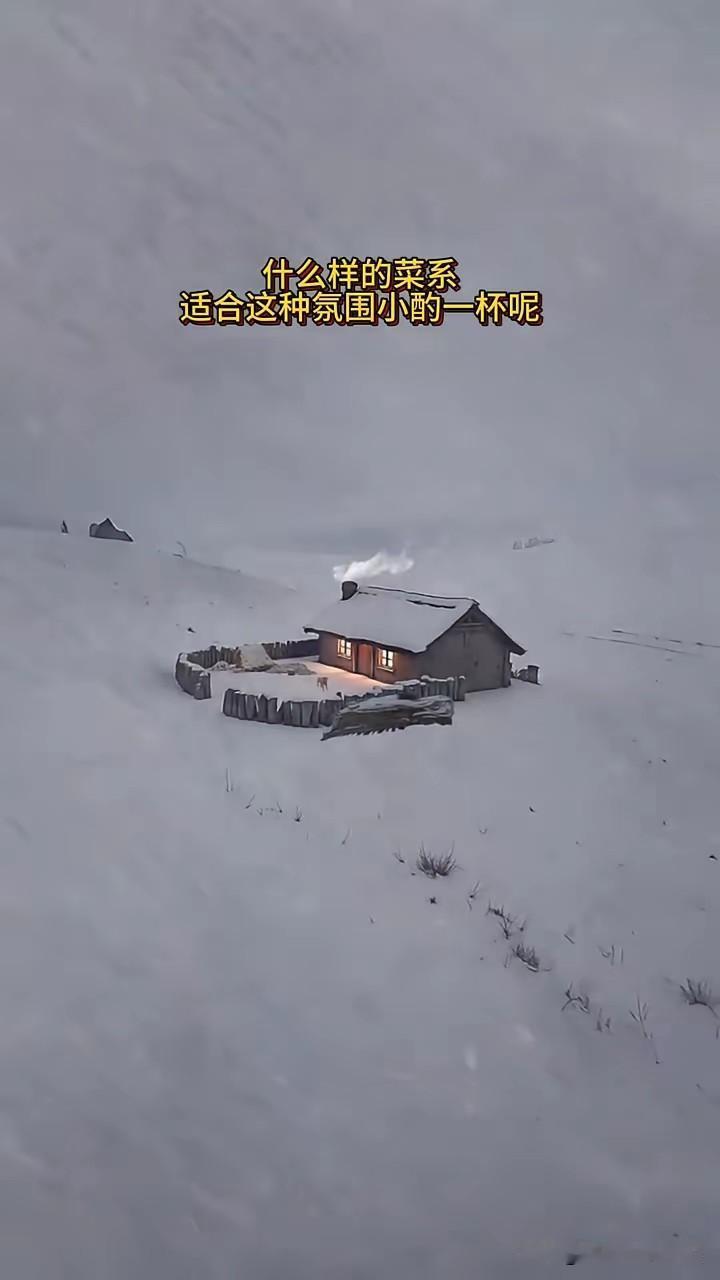 昨天内蒙古和东北局地都下了入冬的第一场大雪，如同图中景色，这个时候我认为最能应景