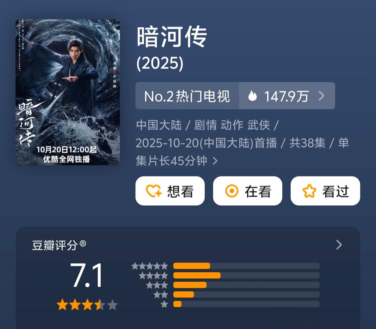 暗河传7.1最高水龙吟5.7山河枕5.3都没及格 ​​​