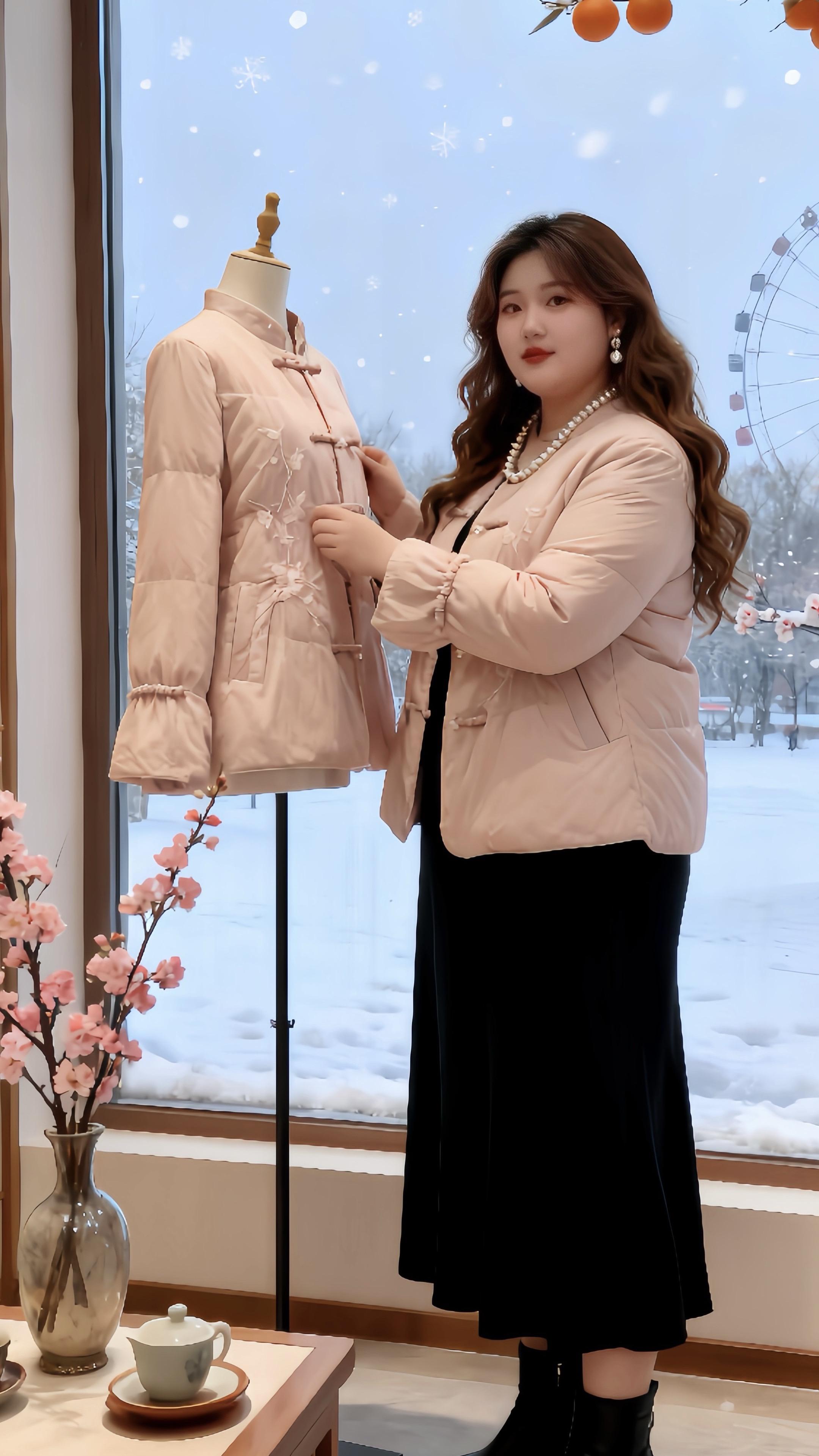 大码女装 保暖穿搭 冬季穿搭 高端大气 大码女装