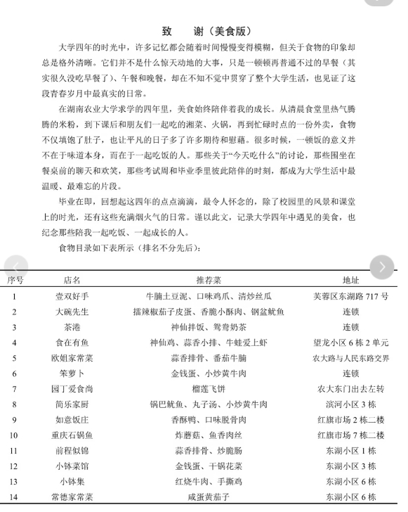 最美味的致谢已出现 