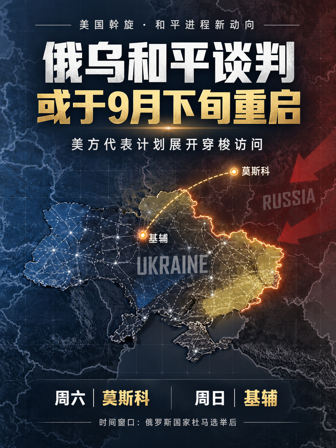 乌克兰宣布9月下旬恢复与俄罗斯的谈判乌克兰总统办公室主任基里洛·布达诺夫告诉《纽