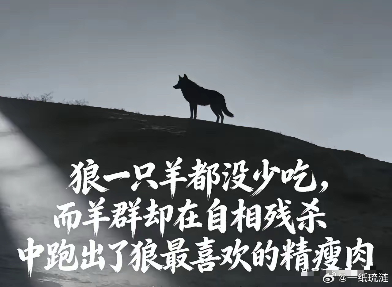狼给羊立了个规矩：每天跑得最慢的那只羊，会被吃掉。于是，羊群不再研究如何对抗狼，