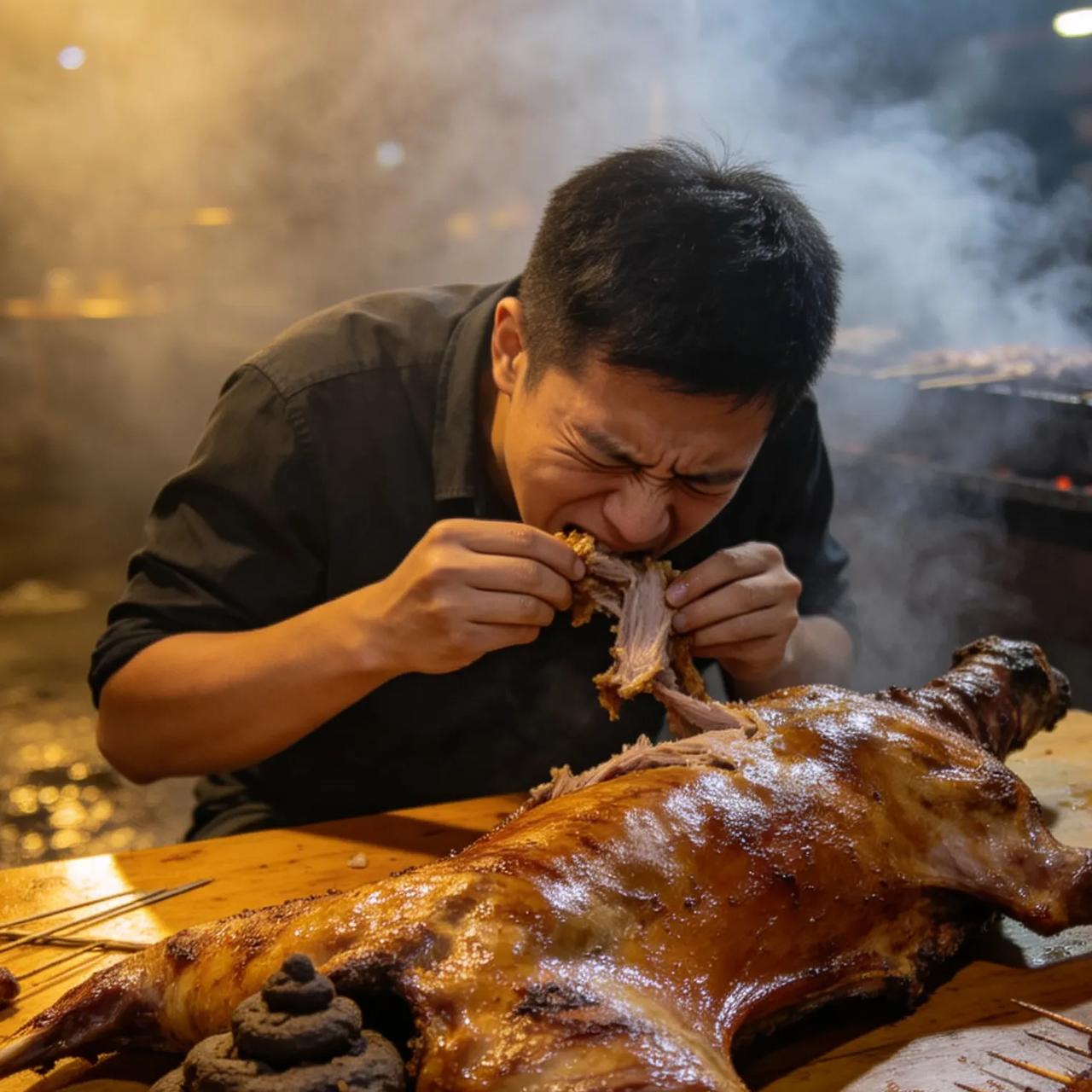 恶心！吃烤全羊发现大量粪便，店家只赔1500元
 
顾客吃烤全羊，竟在羊尾部位发