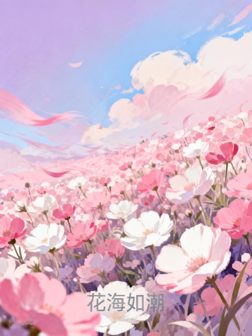 AI妙生图花海如潮，春景如画。