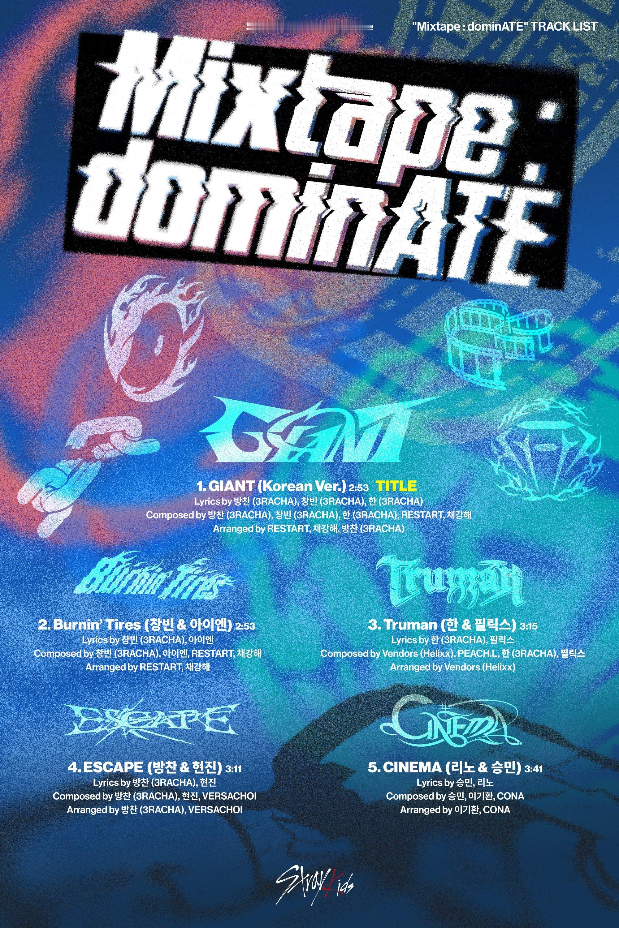 Stray Kids《Mixtape : dominATE》曲目列表1. GIA