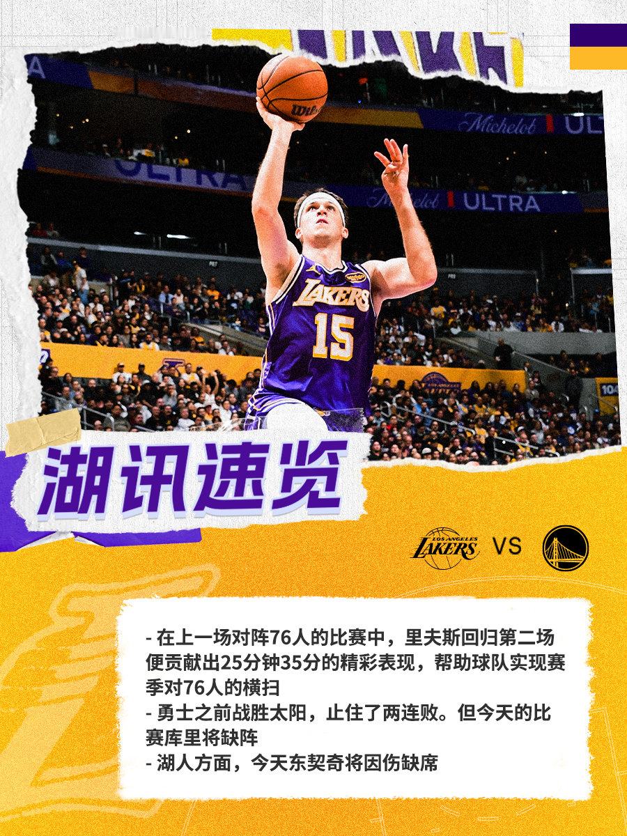 「湖讯速览」勇士vs湖人 湖人国度