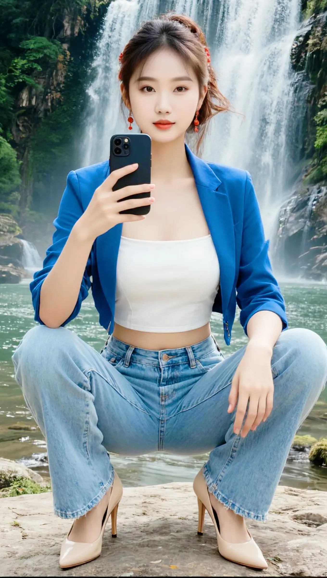 AI瀑布前自拍 ai创作 二创激励计划 伙伴计划 美食创作人