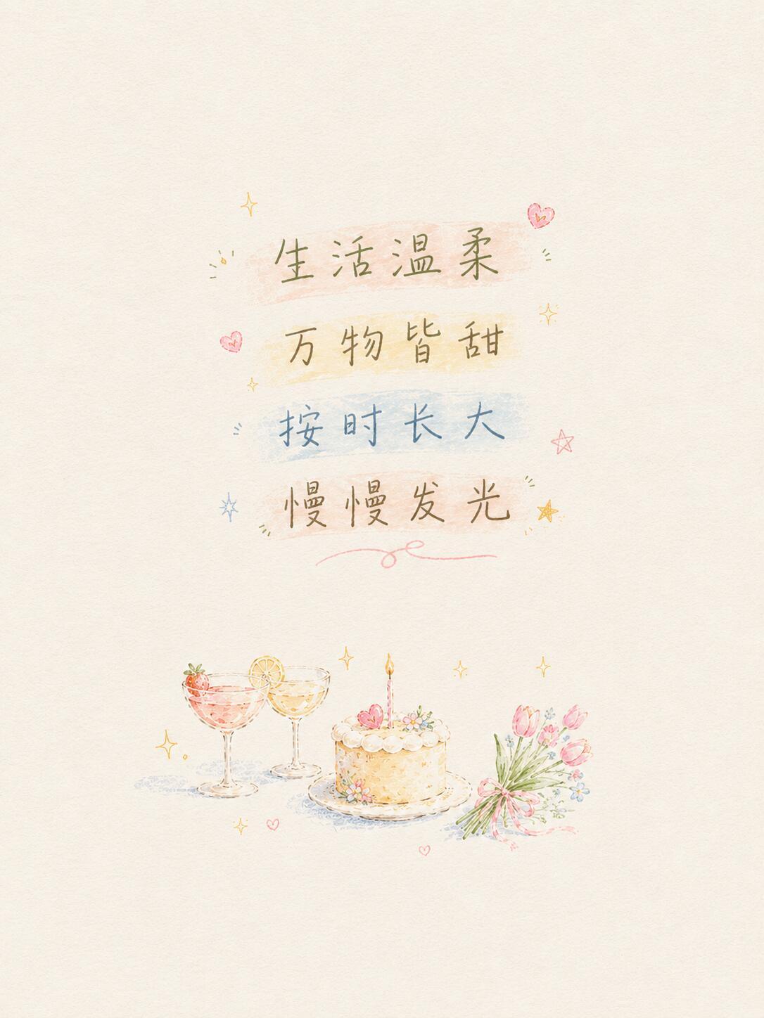 一生一日，快乐与之把温柔和好运都留在今天— 软乎乎生日头像 — ​​​