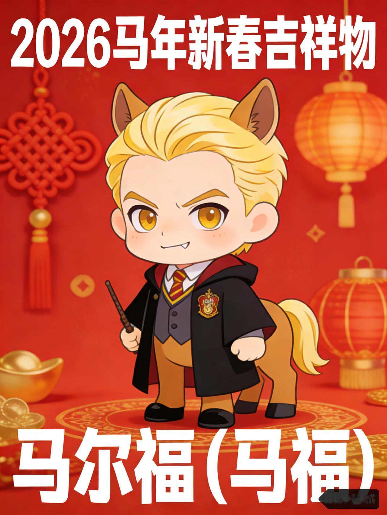 魔性！马年新春吉祥物竟是哈利波特反派，马尔福凭谐音梗火遍中国
 
中国马年新春将