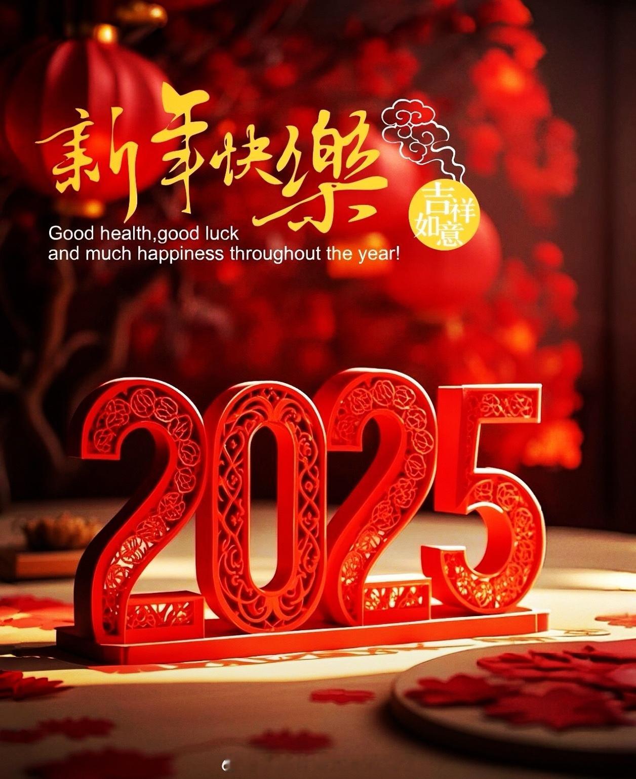 新年快乐   满怀希望与无限憧憬，带着满心的欢喜与期待，共同迎接2025的到来！