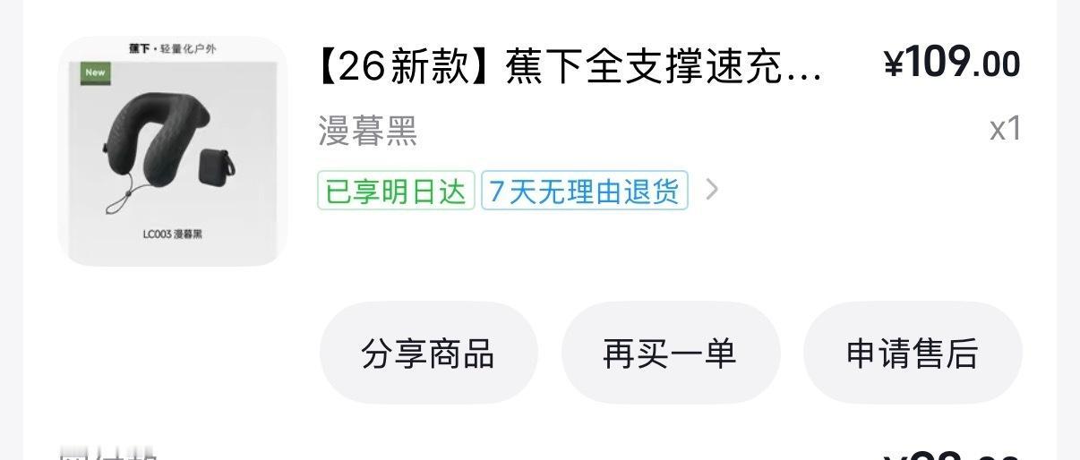 丢三落四的，买来一次也没用过的蕉下充气的颈枕，充好气绑在背包上，晃荡了一早上，到