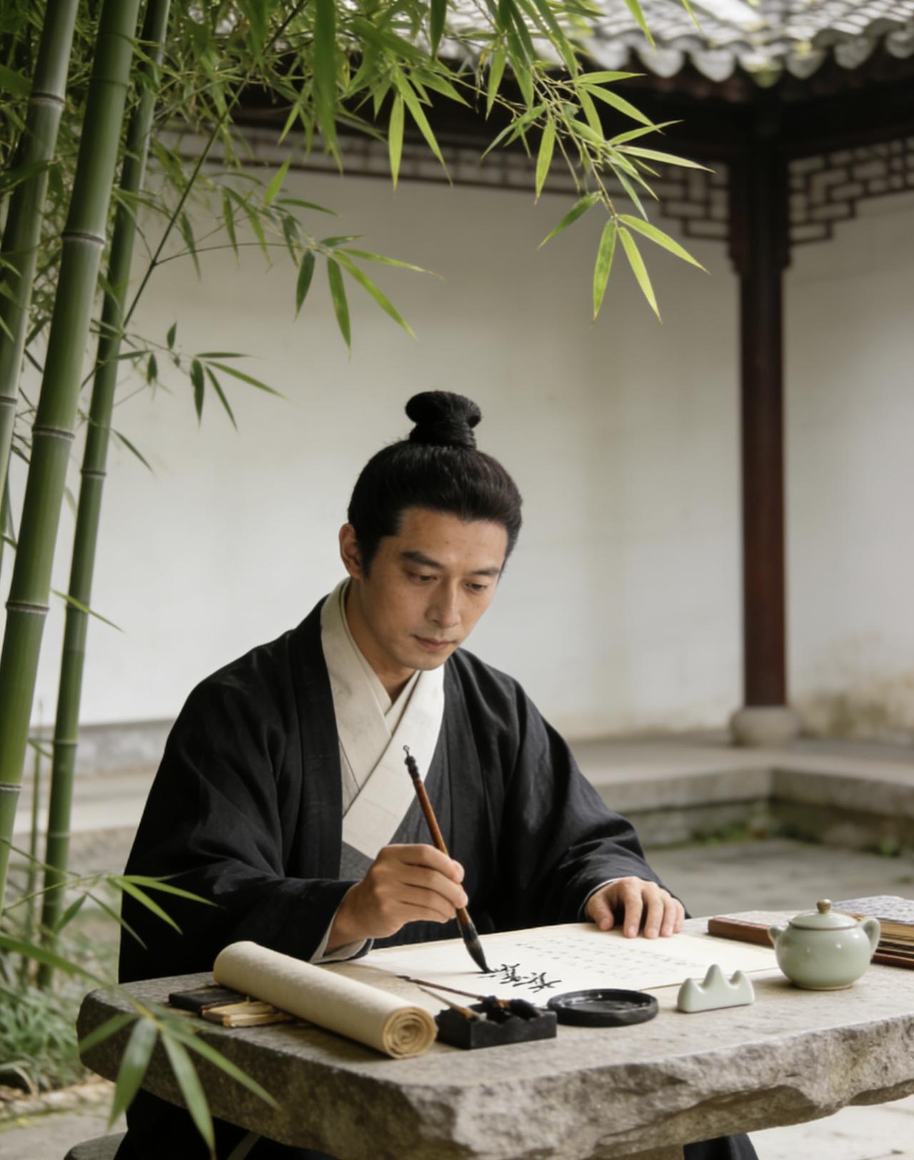 《卜算子·咏梅》
 驿外断桥边，寂寞开无主。已是黄昏独自愁，更著风和雨。
无意苦