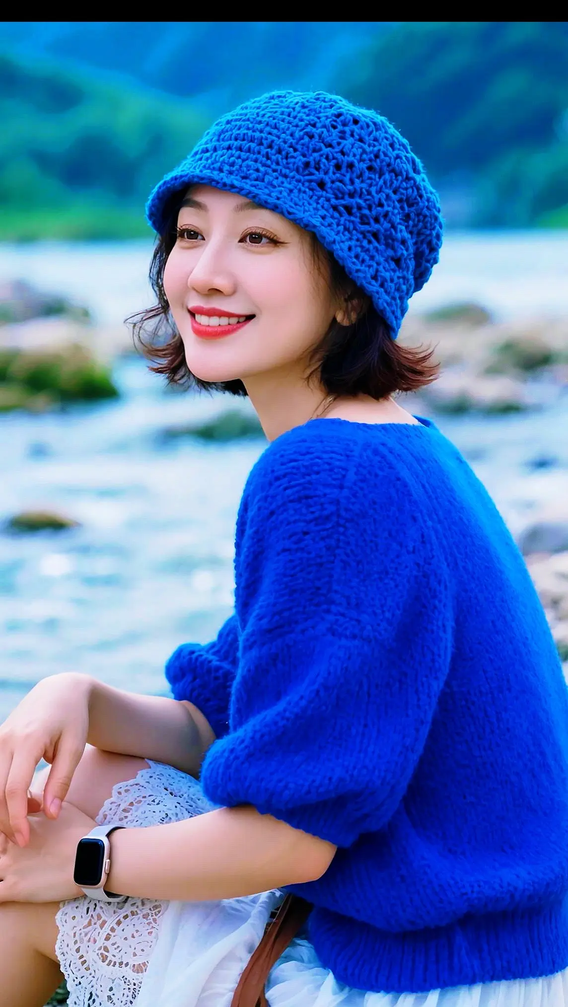 AI河边克莱因蓝写真 ai创作 伙伴计划广告分成玩法达人
