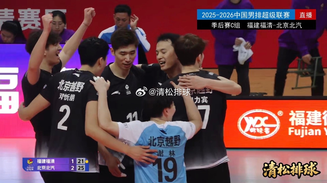 【北京男排战胜福建夺季后赛首胜】2025-2026中国男排超级联赛季后赛C组第1